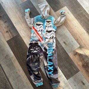 LEGO Star Wars Galaxy Hooded Fleece One-Piece Pajamas Size 6/7
